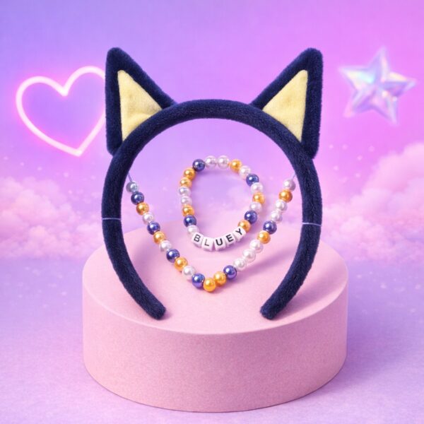 Collier et bracelet de perles Bluey