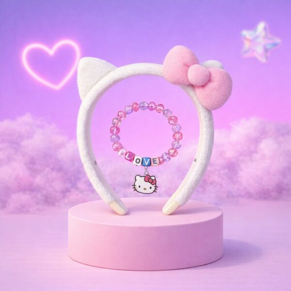 Set serre-tete et bracelets Hello Kitty