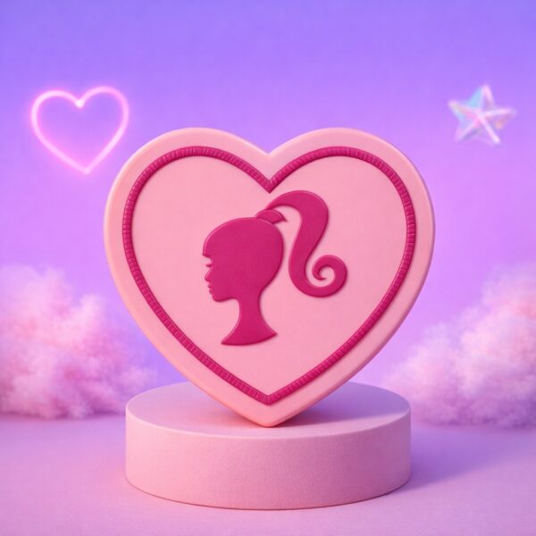 Miroir de poche Barbie en forme de coeur