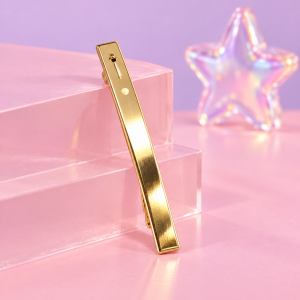 Barrette doree brillante - Dore