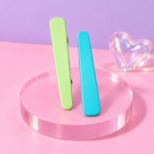 Duo de barrettes colorees - Vert / turquoise